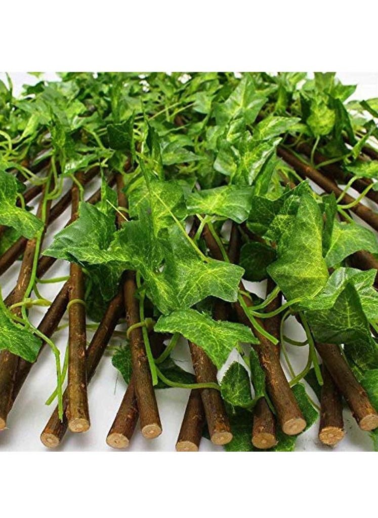 LINGWEI Bamboo Wooden Fence with Artificial Plants Green Ivy Leaves Expandable Wicker For Home Garden Wall Decoration  - Image 3