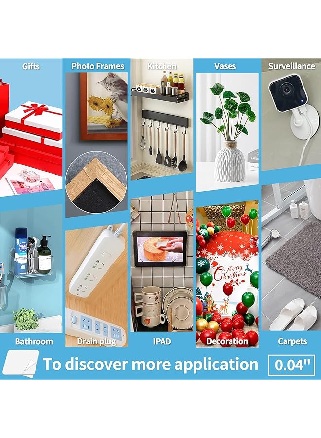 erorex Double Sided Tape（80Pc Cleanable、Residue Free、And Reusable Non Marking Installation Tape Suitable，For Wall Decoration、Car Wall Hanging、And Home Appliance Fixation - Image 5