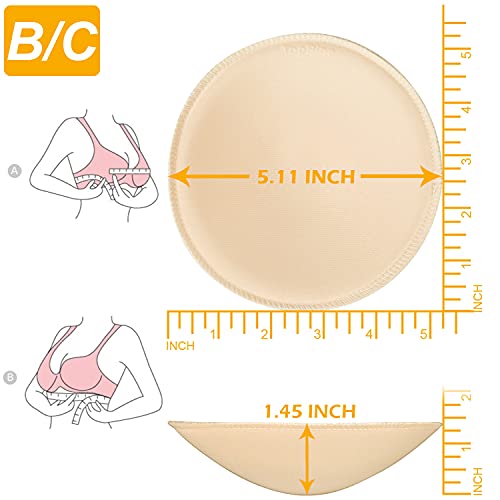 TopBine 3 pairs Round Soft Bra Inserts Pads Removable Sport Bra Cups inserts Mastectomy Bra Inserts For Bikini Top Swimsuit - Image 2