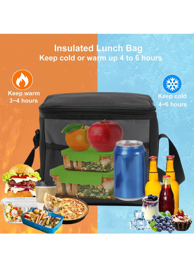 SYOSI - SYOSI Lunch Bag for Women and Men, 5L Large Capacity Insulated Lunch Bag Waterproof Dual Compartment Lunch Bag Portable Reusable Thermal Lunch Bag for Work, Picnic, Travel (Grey) - Image 1