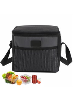 SYOSI Lunch Bag for Women and Men, 5L Large Capacity Insulated Lunch Bag Waterproof Dual Compartment Lunch Bag Portable Reusable Thermal Lunch Bag for Work, Picnic, Travel (Grey)
