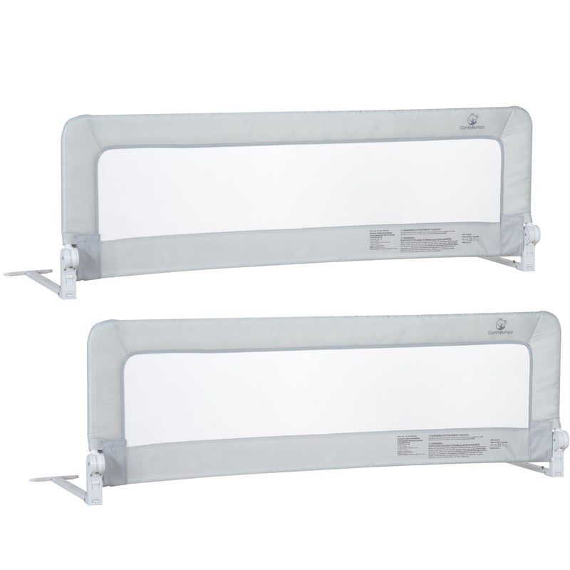 ComfyBumpy Long Toddler Bed Rails Baby Bed Rail Guard for Kids Twin Full King and Queen Beds Adjustable Bed Rail for Toddlers Baby Bed Side Bedrails Gray Long 555 x 195 Pack of 2