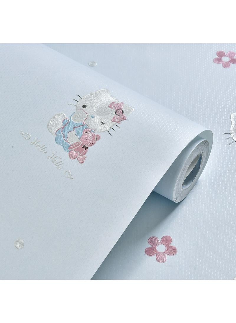 Bluejw Hello Kitty Design Thicken Waterproof Self-Adhesive Wallpaper For Kids Room 0.53*9.5 Meters  - Image 1