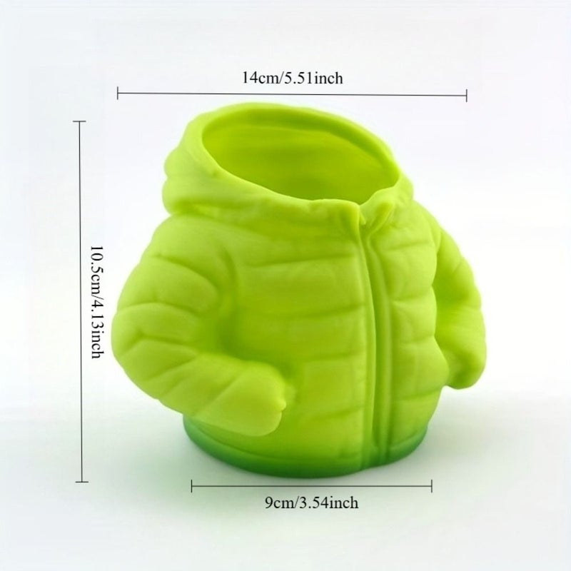 حامل قلم بغطاء جاكيت برتقالي مطبوع بتقنية 3D منظم مكتبي منزلي - Image 3