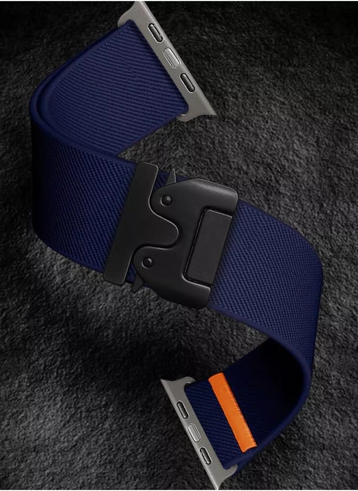 Generic - Sport Durable Rugged Watch Band Compatible with Apple Watch Ultra 1/2 49mm 46mm 45mm 44mm 42mm for Women Men Soft Stretchy Nylon Loop Strap,Parachute Style Buckle Straps for iWatch SE Series 10 9 8 7 6 5 4 3 2 1 SE - Image 1