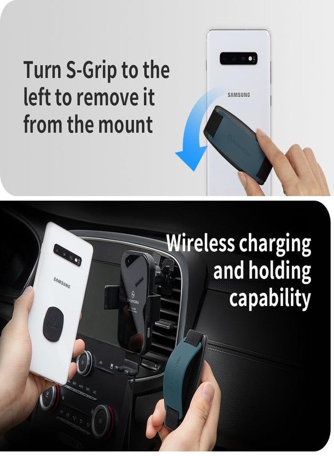 Sinjimoru Detachable Phone Grip Kickstand for Wireless Charging Compatible Phone Finger Holder for iPhone & Smartphones. Sinji Mount S-Grip Black - Image 3