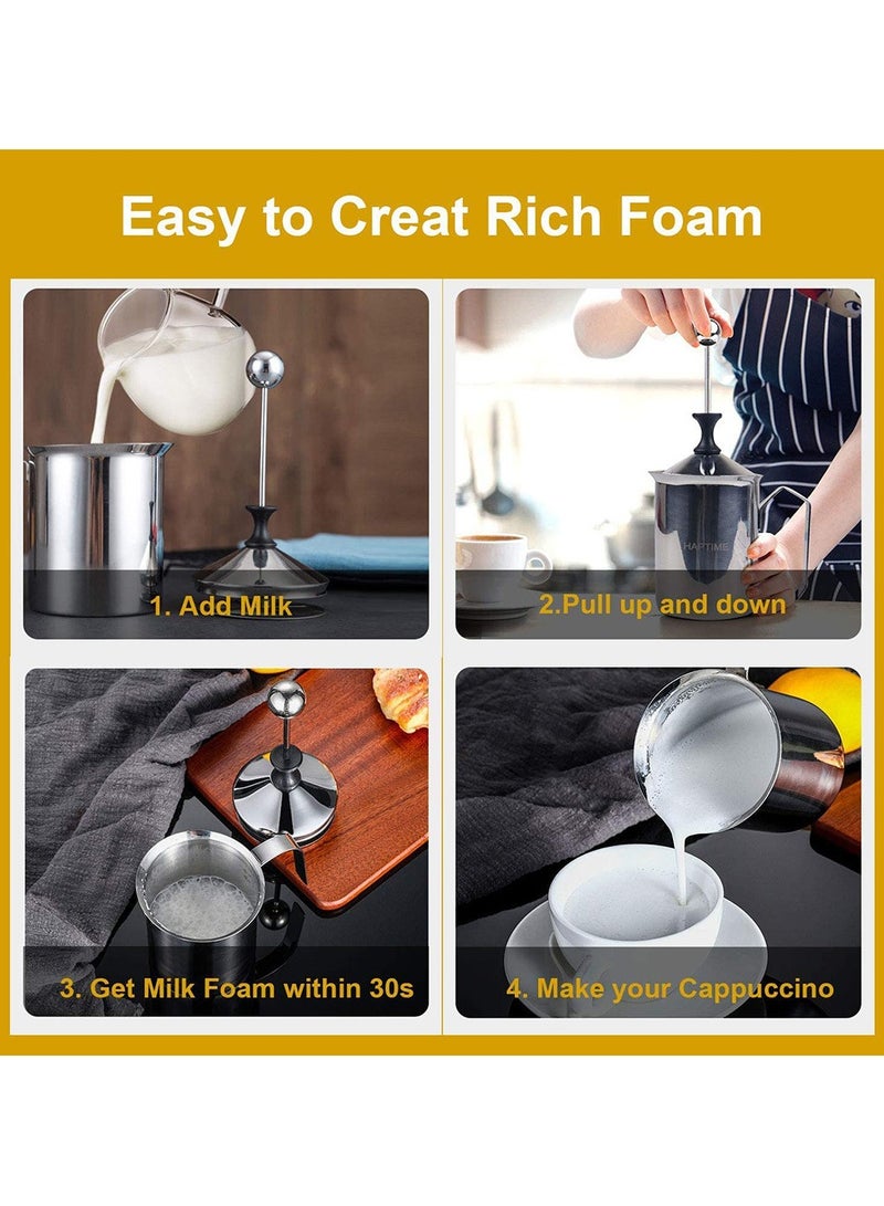 Stainless steel whipper manual milk froth coffee shop whipper milk froth milk frothing cup milk frothing pot - Image 3