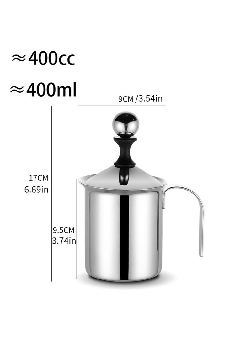 Stainless steel whipper manual milk froth coffee shop whipper milk froth milk frothing cup milk frothing pot - Image 4