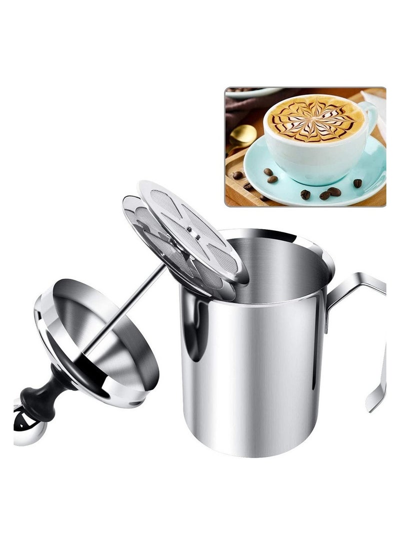 Stainless steel whipper manual milk froth coffee shop whipper milk froth milk frothing cup milk frothing pot - Image 1