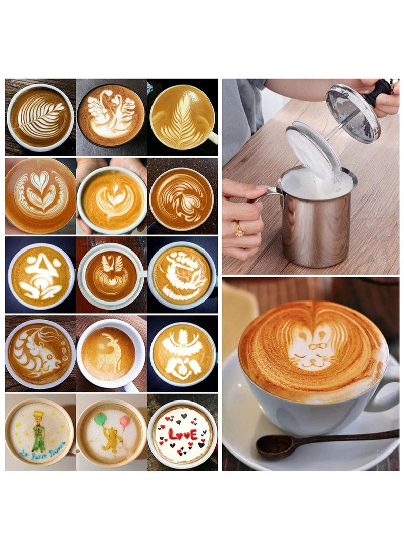 Stainless steel whipper manual milk froth coffee shop whipper milk froth milk frothing cup milk frothing pot - Image 2