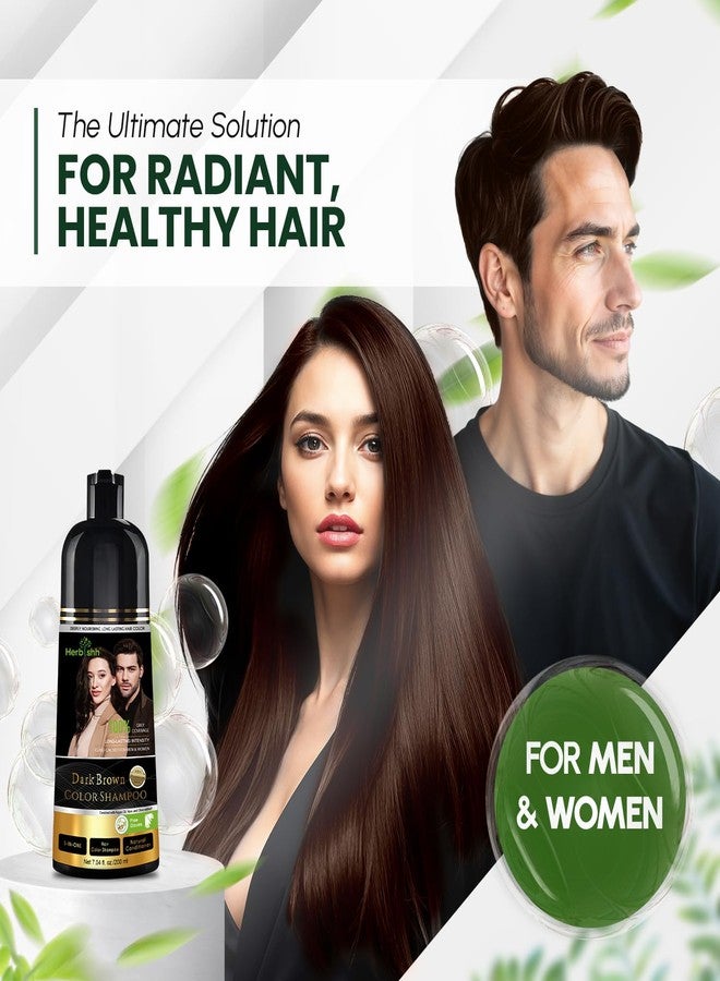 Herbishh Dark Brown Hair Color Shampoo, 3 in 1, 100% Grey Coverage, Hair Color for Men & Women, Long-lasting Color in 15-20 Mins, Ammonia-free, 200 ml - Image 2