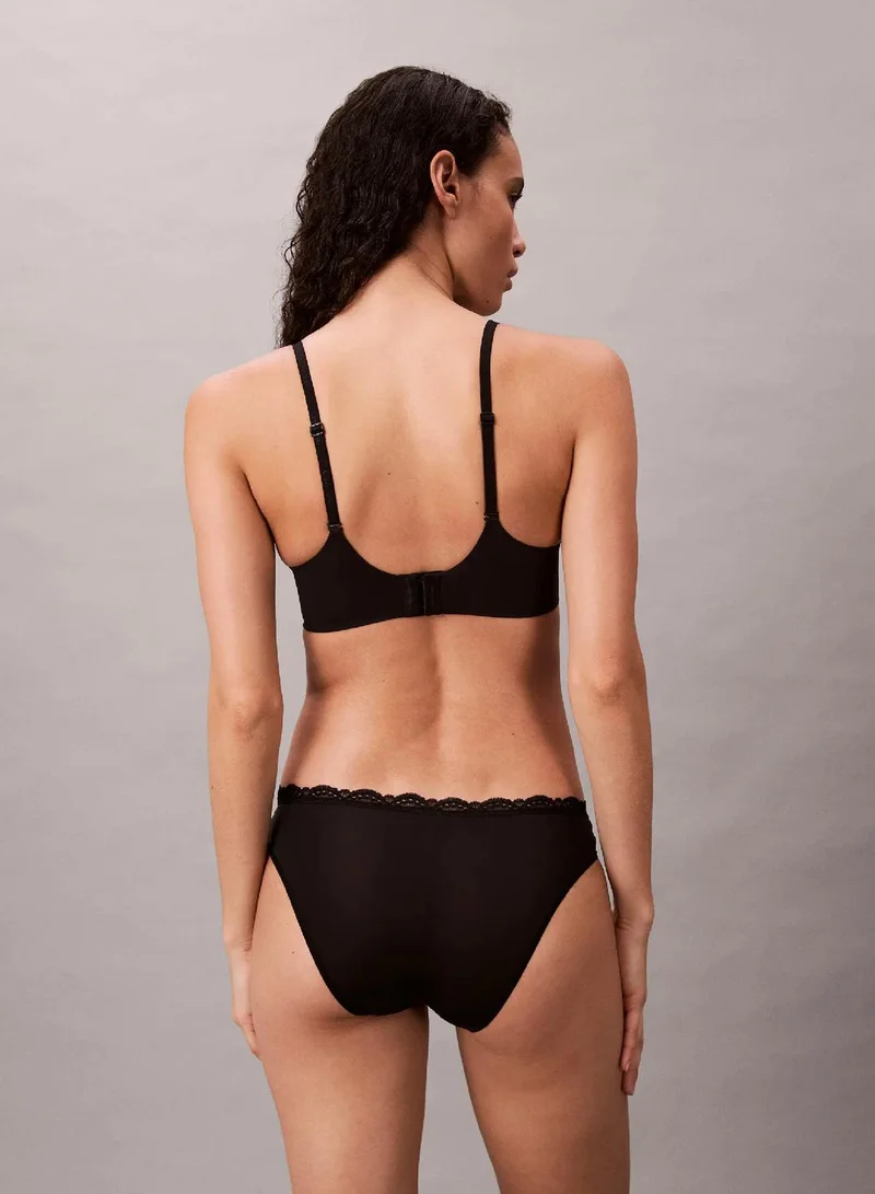 Calvin Klein black Bikini Briefs - Microfibre Stretch With Lace for Women | Best Price UAE