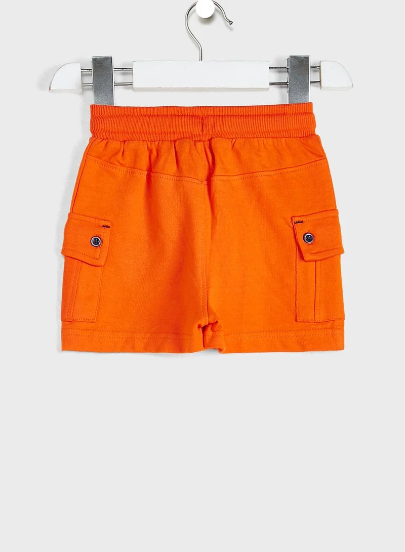 Nautinati Nauti Nati Boys Orange Solid Regular Fit Shorts