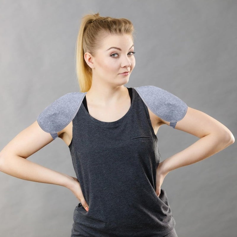 TIDTALEO Shoulder Support Brace Charcoal Warm Fitness Shoulder Strap Medium Size 42-46cm Breathable Self-heating Compression Protector for Exercise and Relief - Image 5