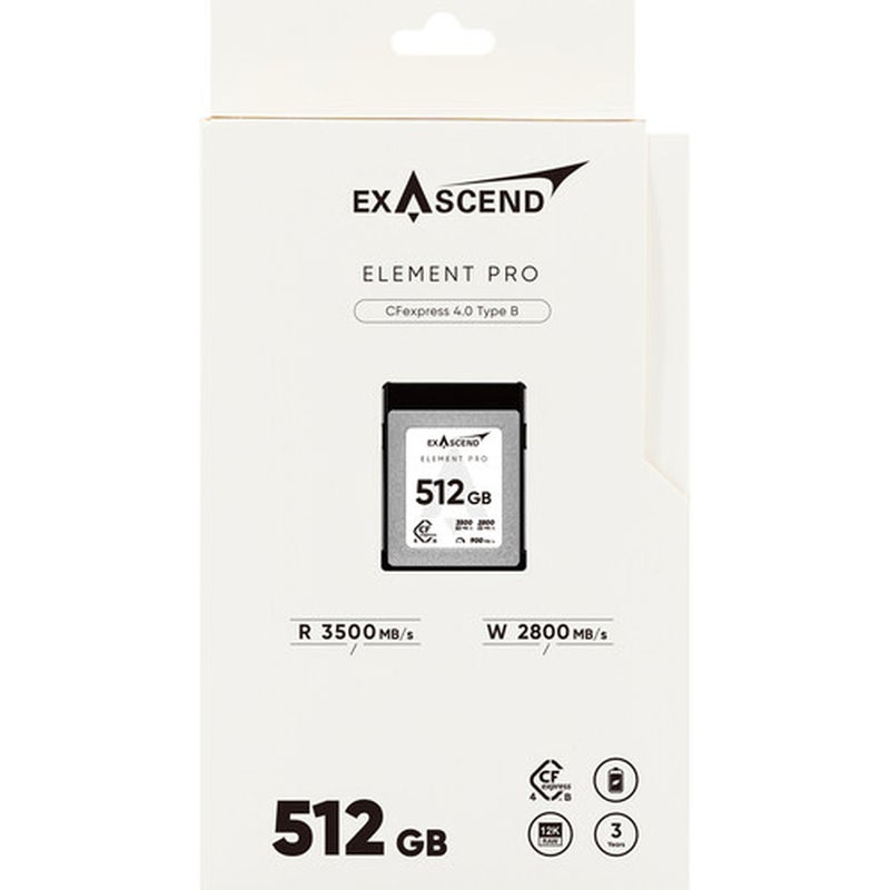 Exascend Element Pro CFexpress TypeB Card 512GB/ Read: 3500 MB/s, Write: 3100 MB/s - Image 2