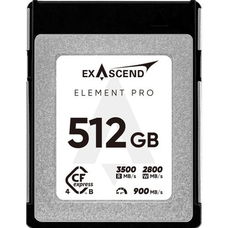 Exascend Element Pro CFexpress TypeB Card 512GB/ Read: 3500 MB/s, Write: 3100 MB/s - Image 1