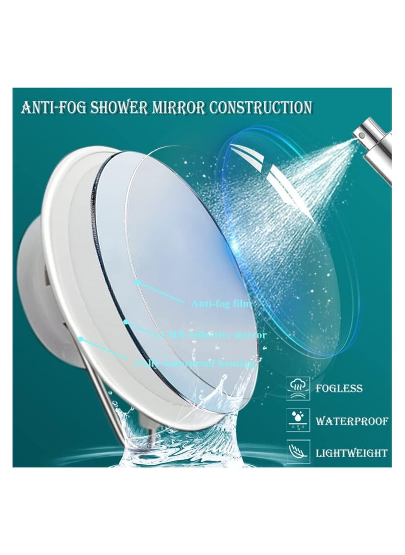 KASTWAVE - Fogless Shower Mirror for Shaving with Razor Holder, Strong Suction Wall Hanging Mirror 360-degree Rotating, 6-Inch Shatterproof Anti Fog Mirror for Men - Image 1