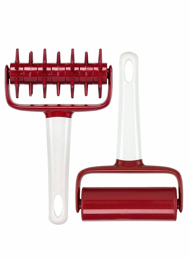 SYOSI 2 Pieces Pizza Dough Roller and Docker Set, Pastry Pizza Pie Roller Rolling Pins and Time-Saver Pizza Dough Docker - Image 1
