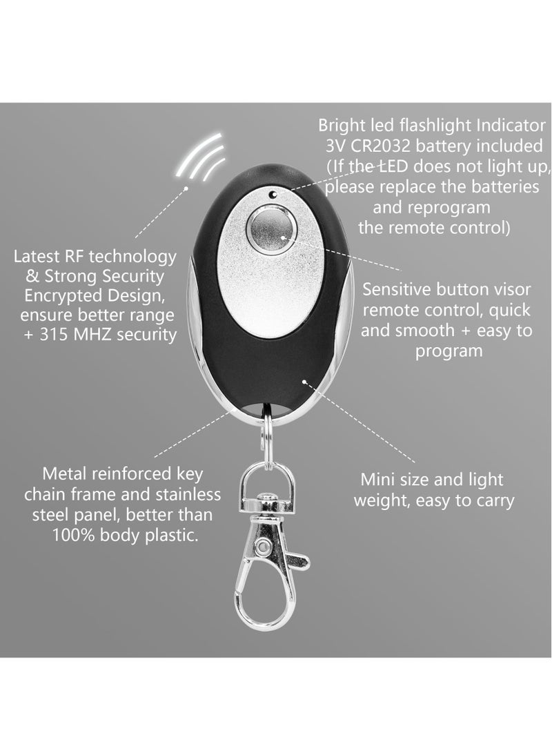 315MHz Purple Learn on Garage Door Remote Control Keychain Compatible with Sears Craftsman 139.53753 - LiftMaster 370LM 371LM 372LM 373LM - Chamberlain 950D 953D 956D (2 Pack) - Image 5