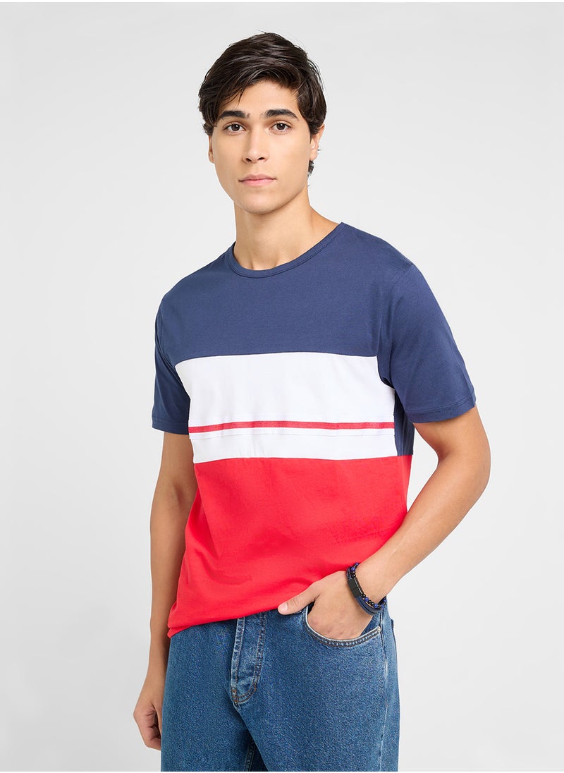 trendyol Color Block Crew Neck T-Shirt  - Image 1