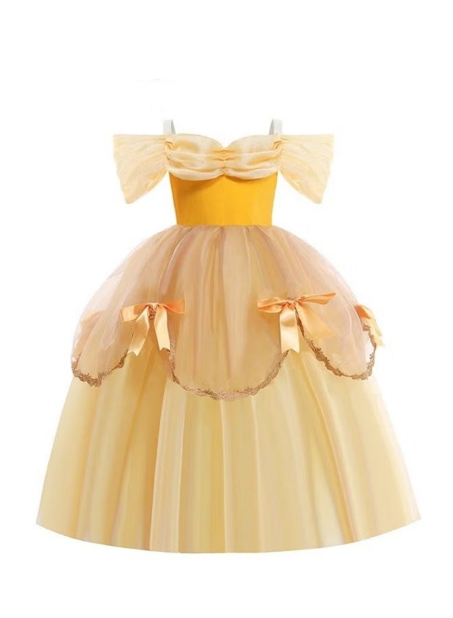 ميكسد فستان الأميرة، الأميرة الأنيقة لباس حتى زي للبنات، رائع الأميرة توتو مع قبالة الكتف وأحزام السباغيتي تصميم، مصنوعة من البوليستر الناعم التنفس، رائعة لحفلات فستان فانتشي، 130CM - Image 1