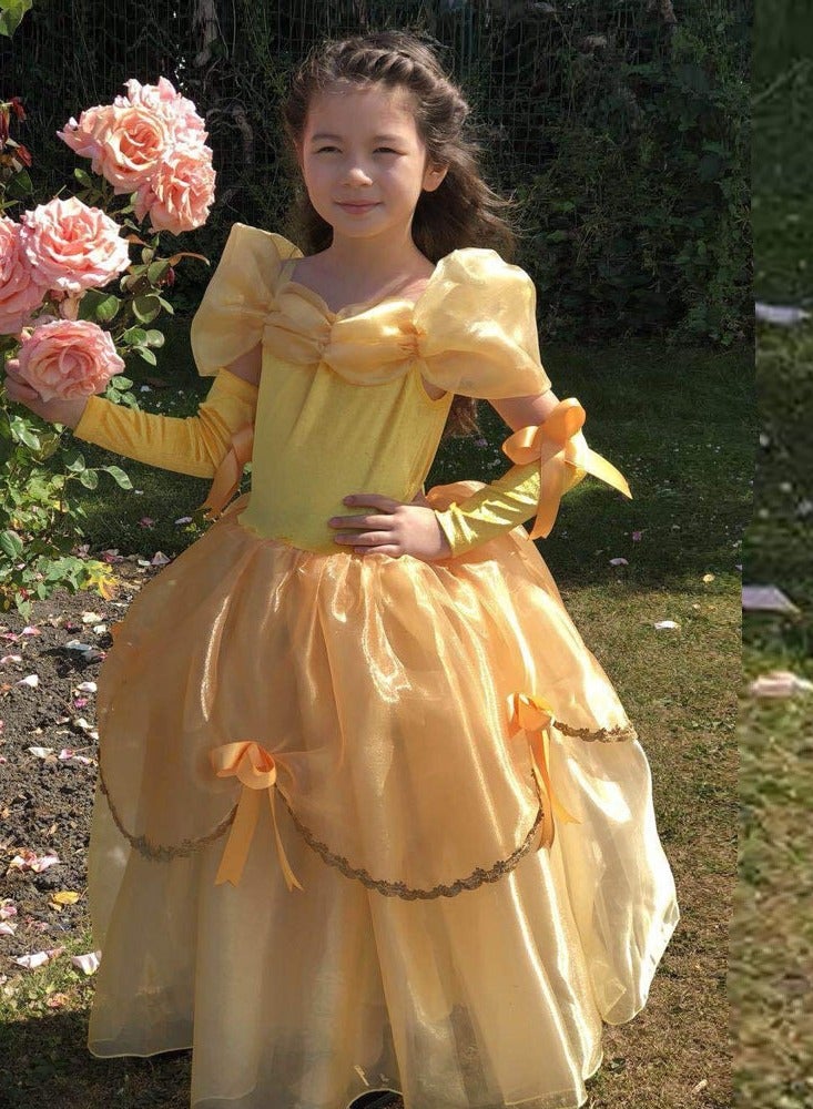 ميكسد فستان الأميرة، الأميرة الأنيقة لباس حتى زي للبنات، رائع الأميرة توتو مع قبالة الكتف وأحزام السباغيتي تصميم، مصنوعة من البوليستر الناعم التنفس، رائعة لحفلات فستان فانتشي، 130CM - Image 3