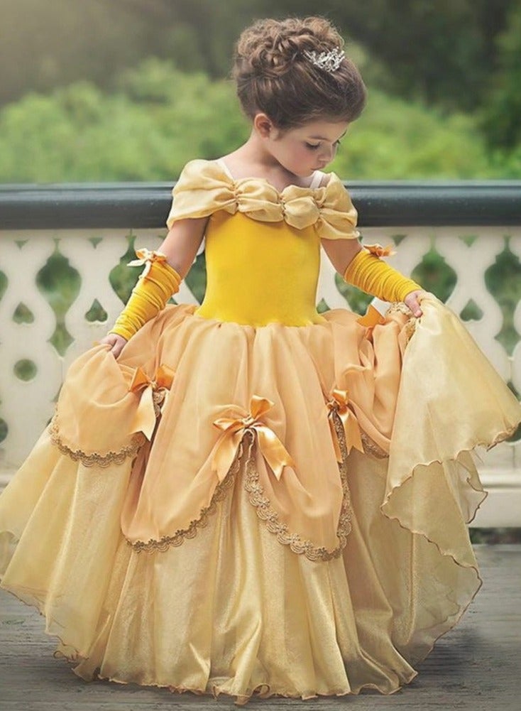 ميكسد فستان الأميرة، الأميرة الأنيقة لباس حتى زي للبنات، رائع الأميرة توتو مع قبالة الكتف وأحزام السباغيتي تصميم، مصنوعة من البوليستر الناعم التنفس، رائعة لحفلات فستان فانتشي، 130CM - Image 5