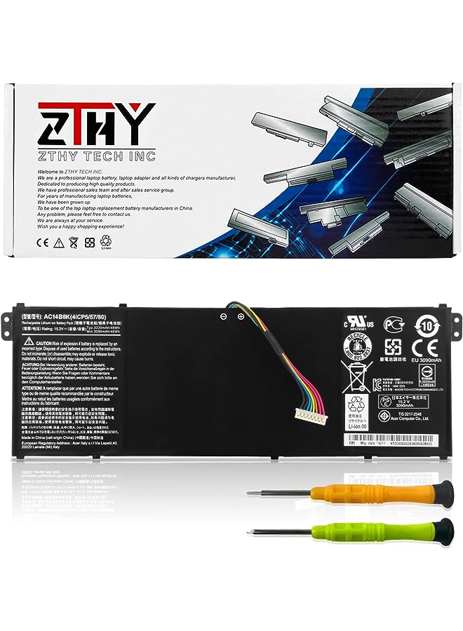 ZTHY Ac14B8K Laptop Battery For A Cer Aspire R5-471T R5-571T R5-571Tg R5-571Tg-7229 R7-371T N15W5 Cb5-571 Cb3-531 Swift 3 Sf314-51 Sf314-52 Nitro 5 An515-51 An515-52 An515-53 Aspire 5 A515-51 - Image 1