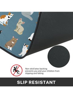 Hihonor Cute Cat Kitchen Rugs and Mats Non Skid Washable Set of 2,Braided Waterproof Non-Slip Kitchen Mats and Rugs for Kitchen,Cartoon Pet Kitchen Mats for Floor, Funny Kitchen Decor  - Image 2