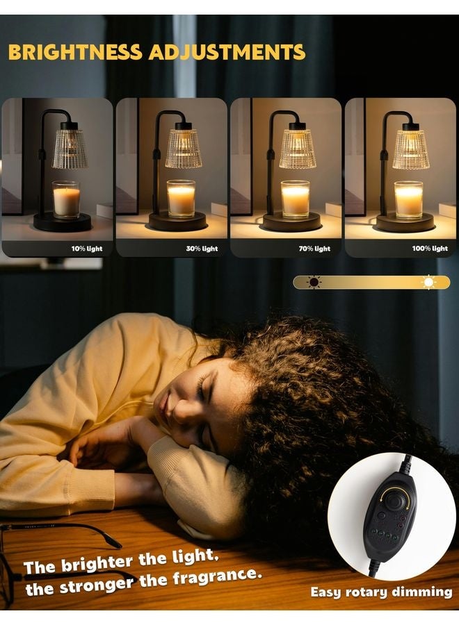 هومستر مصابيح سخان الشموع المزودة بأجهزة توقيت قابلة للتعديل، وهدايا عيد ميلاد الأمهات، وزخرفة منازل جديدة، ومصابيح إضاءة مملوءة بالذوبان مع الشموع المعلبة - Image 4