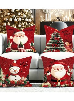 Christmas Decorations Pillow Covers 18 X 18 Inch Set Of 4 Farmhouse Snowflake Red White Let It Snow Xmas Holiday Rustic Linen Pillow Case Throw Pillow Covers For Sofa Couch Living Room Bed Decor - pzsku/Z261140EEA699FF422A23Z/45/_/1732726522/a4bbd2c3-9503-4afb-bb19-f4afd7b12598