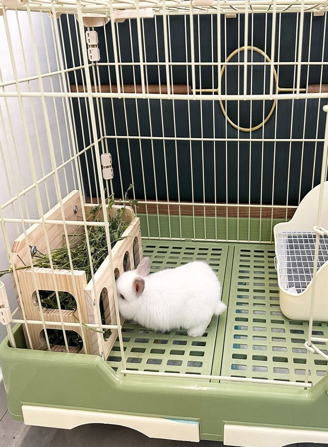 WEWAYKGJ Rabbit Hay Feeder Wooden Hay Rack Guinea Pig Hay Holder Less Wasted Hanging Hay Feeder for Bunny Chinchillas Guinea Pig Small Animal Supplies - Image 2