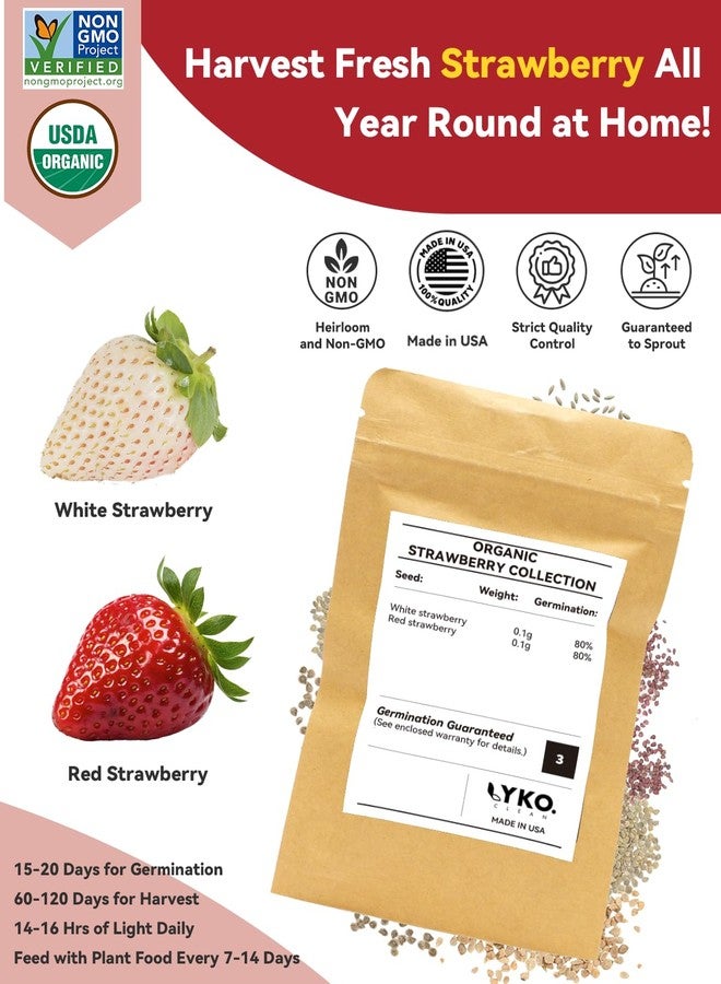 LYKOCLEAN Hydroponic Seed Pod Kit Compatible with AeroGarden, Ahopegarden, iDoo, MUFGA, 8 Pods Complete Growing Anything Garden Supply with Strawberry Seeds, Grow Sponges, Baskets, Domes, Labels - Image 3