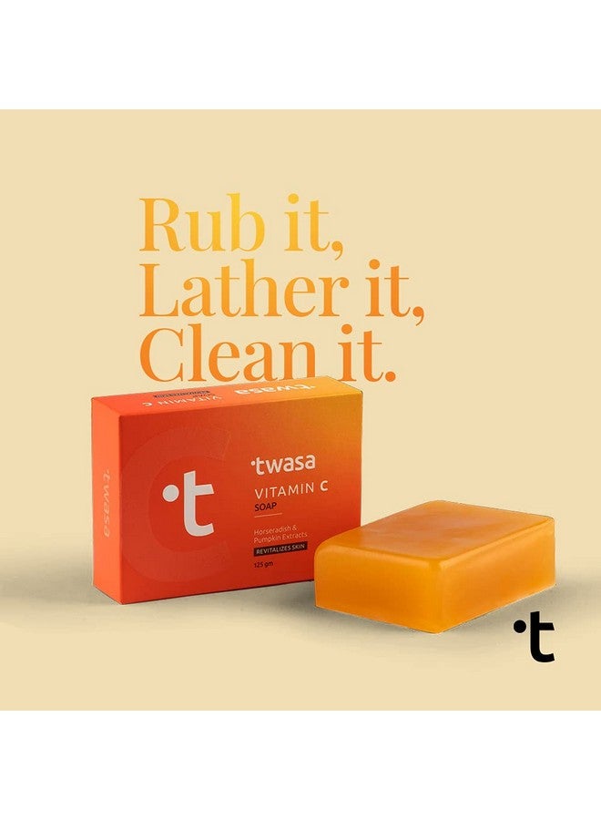 Twasa Vitamin C Exfoliating Skin Brightening Soap for Uneven Skin Tone, Rough Texture, Fine Lines, Acne Scars, General Dullness, Neutralize radicals, Enhance Regeneration Process - 125gm (Pack of 1) - Image 3