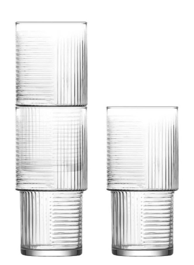 LAV 3 Pieces Helen Long Drink Tumbler Set 515 Ml - Clear - Image 2