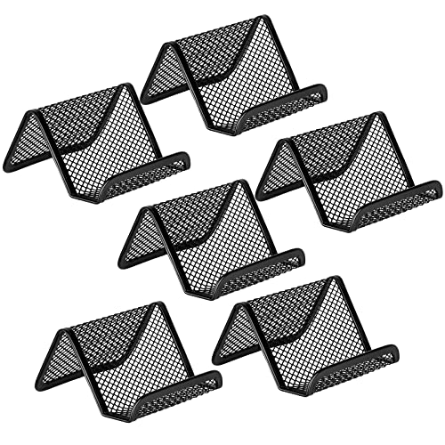 EMOMAS Business Card Holder for Desk, Office Desktop Business Card Display Holder, Mesh Business Card Holder, Desk Accessories for Women and Men,Black ( 6 Pack ) - Image 1