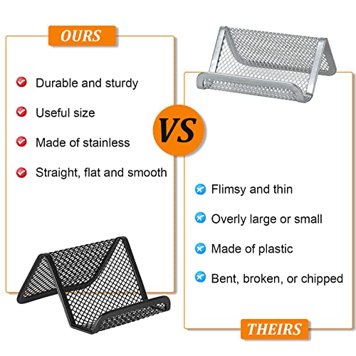 EMOMAS Business Card Holder for Desk, Office Desktop Business Card Display Holder, Mesh Business Card Holder, Desk Accessories for Women and Men,Black ( 6 Pack ) - Image 5