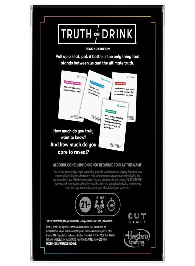 HASBRO - GAMING Truth or Drink Party Game by Cut I As Seen on TikTok, YouTube, and Snapchat | 410 Hilarious Questions | Ages 21+ | 2+ Players I Fun Games for Adults - Image 2