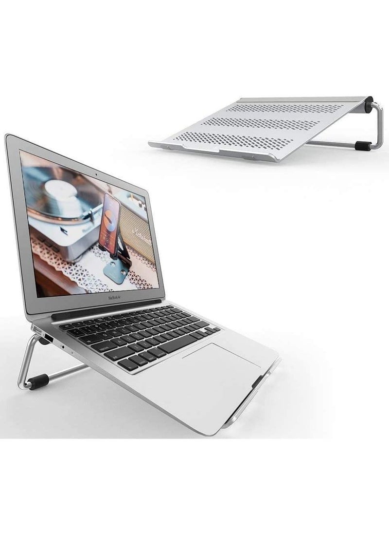 Lamicall - Adjustable Laptop Stand: Ventilated Laptop Holder 17 inch - Silver - Image 1