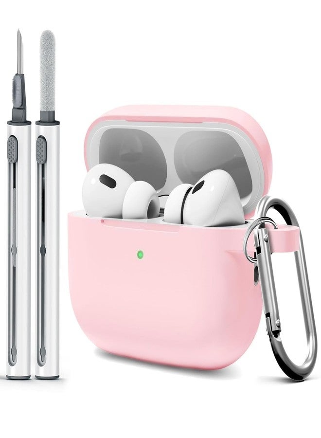 Woyinger WOYINGE for AirPod Pro Case Cover with Cleaner Kit, Soft Silicone Cover for AirPods Pro 2nd Generati/1st Comes with Keychain for Women Men,Suitable for 2nd Generation Case，Light Pink - Image 1