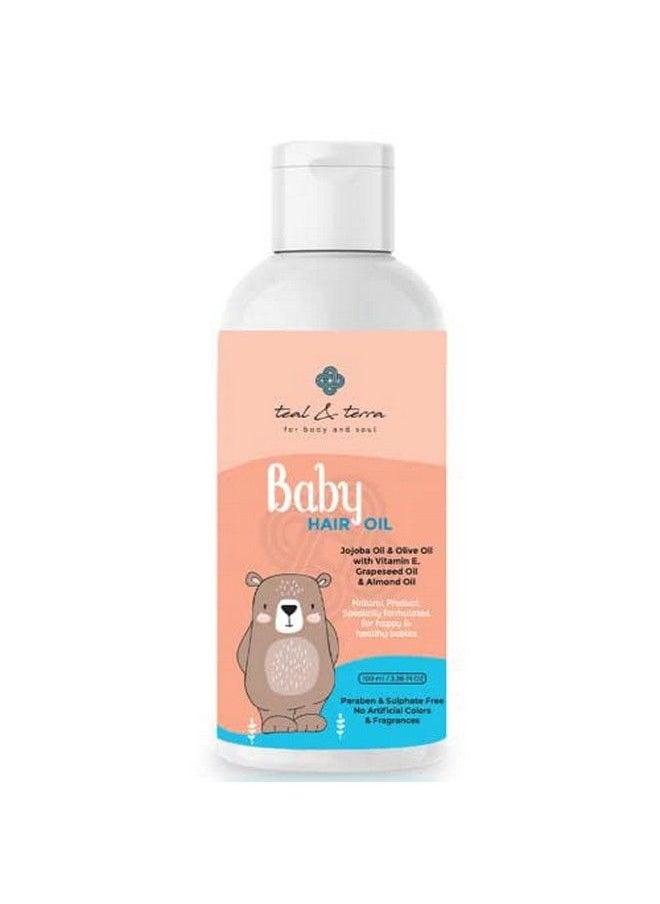 Teal & Terra - Natural Babies Hair Oil 100Ml With Jojoba Oil Almond Oil Olive Oil Grapeseed Oil For Stronger Hair ; Scalp Prevention & Non Sticky ; 100% Natural ; Paraben & Sulphate Free; 100 Ml - Image 1