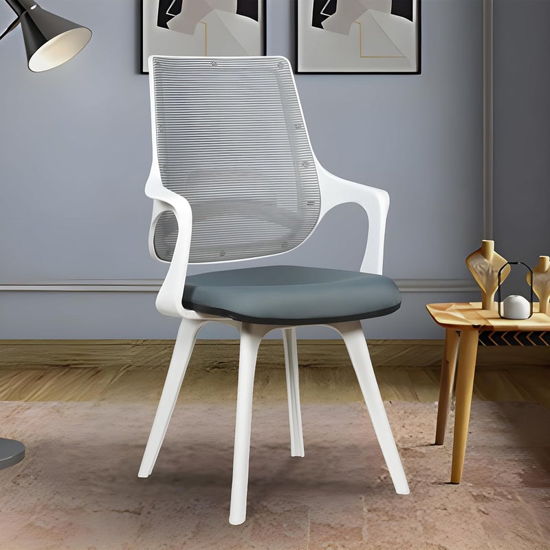 MRC EXECUTIVE CHAIRS ALWAYS INSPIRING MORE MRC EXECUTIVE CHAIRS ALWAYS INSPIRING MORE Mono Mesh MidBack Ergonomic Office Chair Visitor Chair Study Chair Computer Chair Work From Home Mono Fixed Grey White - Image 1