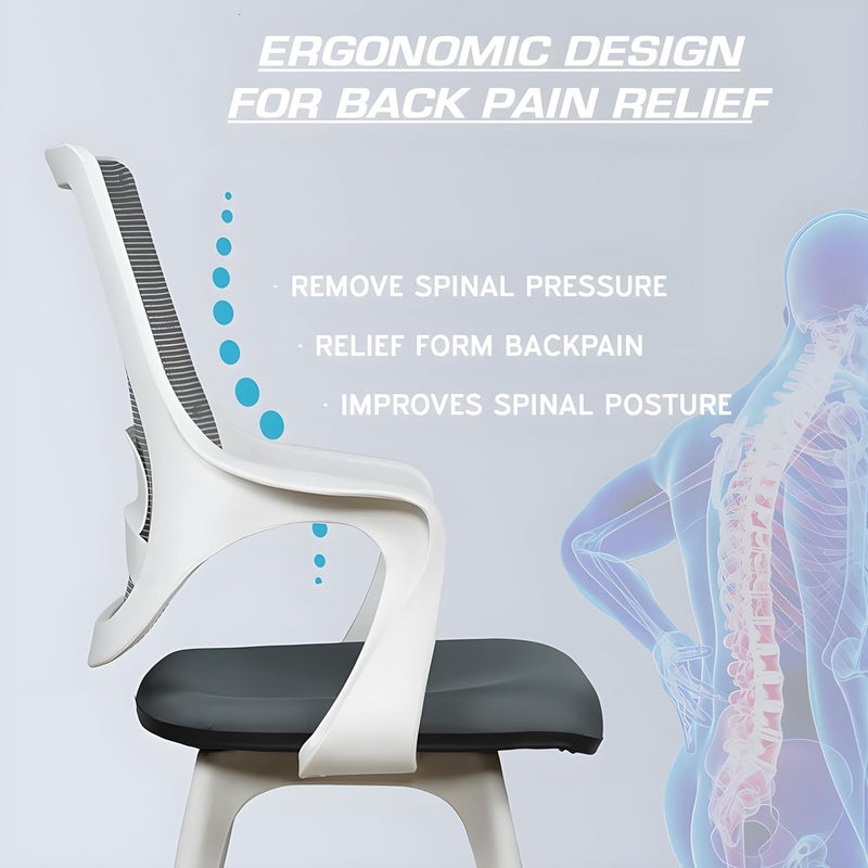 MRC EXECUTIVE CHAIRS ALWAYS INSPIRING MORE MRC EXECUTIVE CHAIRS ALWAYS INSPIRING MORE Mono Mesh MidBack Ergonomic Office Chair Visitor Chair Study Chair Computer Chair Work From Home Mono Fixed Grey White - Image 5