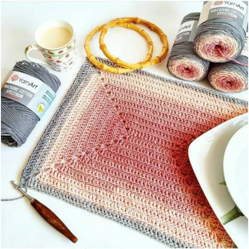 YarnArt YarnArt Macrame Cotton Spectrum  80 Cotton Multicolor Cord  88 oz 250g 246 yds 225m  Colorful Rope for Knots Weaving DIY Crafts  Worsted Weight Aran 4 1306 - Image 4
