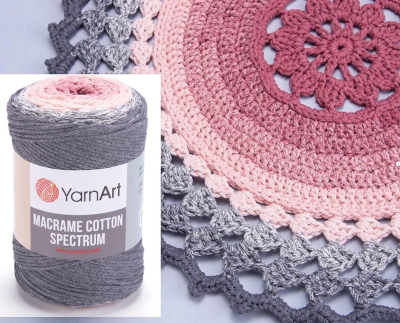 YarnArt YarnArt Macrame Cotton Spectrum  80 Cotton Multicolor Cord  88 oz 250g 246 yds 225m  Colorful Rope for Knots Weaving DIY Crafts  Worsted Weight Aran 4 1306 - Image 5
