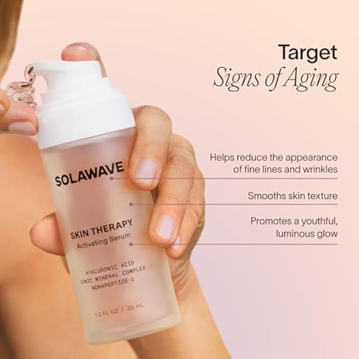 Solawave Wand Skin Therapy Activating Serum | Hyaluronic Acid and Peptides | Enhance Skincare Device Results | Hydrating Microcurrent Galvanic Current | Wrinkle Smoothing - Image 4