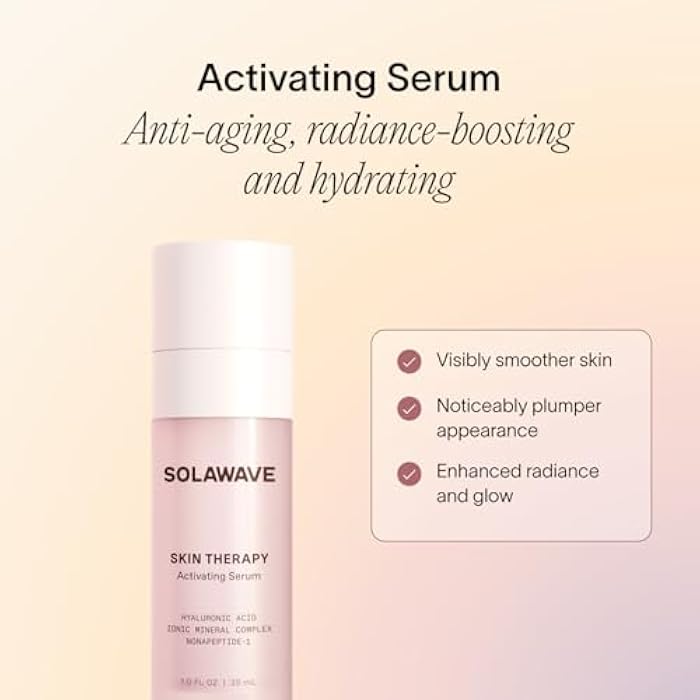 Solawave Wand Skin Therapy Activating Serum | Hyaluronic Acid and Peptides | Enhance Skincare Device Results | Hydrating Microcurrent Galvanic Current | Wrinkle Smoothing - Image 2