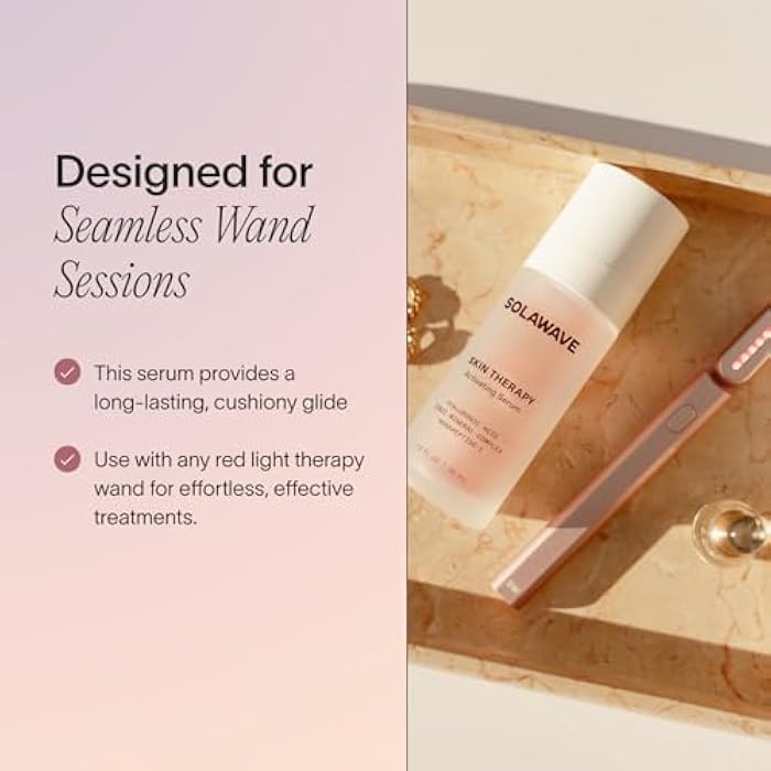Solawave Wand Skin Therapy Activating Serum | Hyaluronic Acid and Peptides | Enhance Skincare Device Results | Hydrating Microcurrent Galvanic Current | Wrinkle Smoothing - Image 3