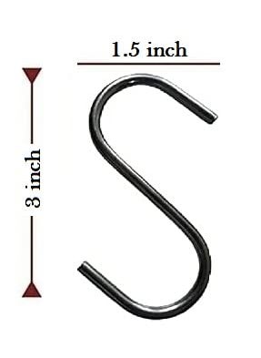 Generic Aarav Multipurpose Metal SShaped 3 Inches S Hook for KitchenHanging PotsBathroomHome Use Pack of 10 Black  - Image 4