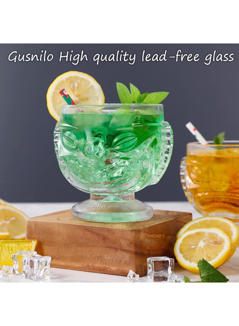 Zikra Alluring Tiki Glasses Tiki Cups 17 Oz & More - Premium Tiki Bar Essentials,Discover Tiki Cups, Tiki Mugs, Tiki Statues. Elevate Your Tiki Bar Experience with Stylish Glasses and Decor (2*PCS) - Image 3